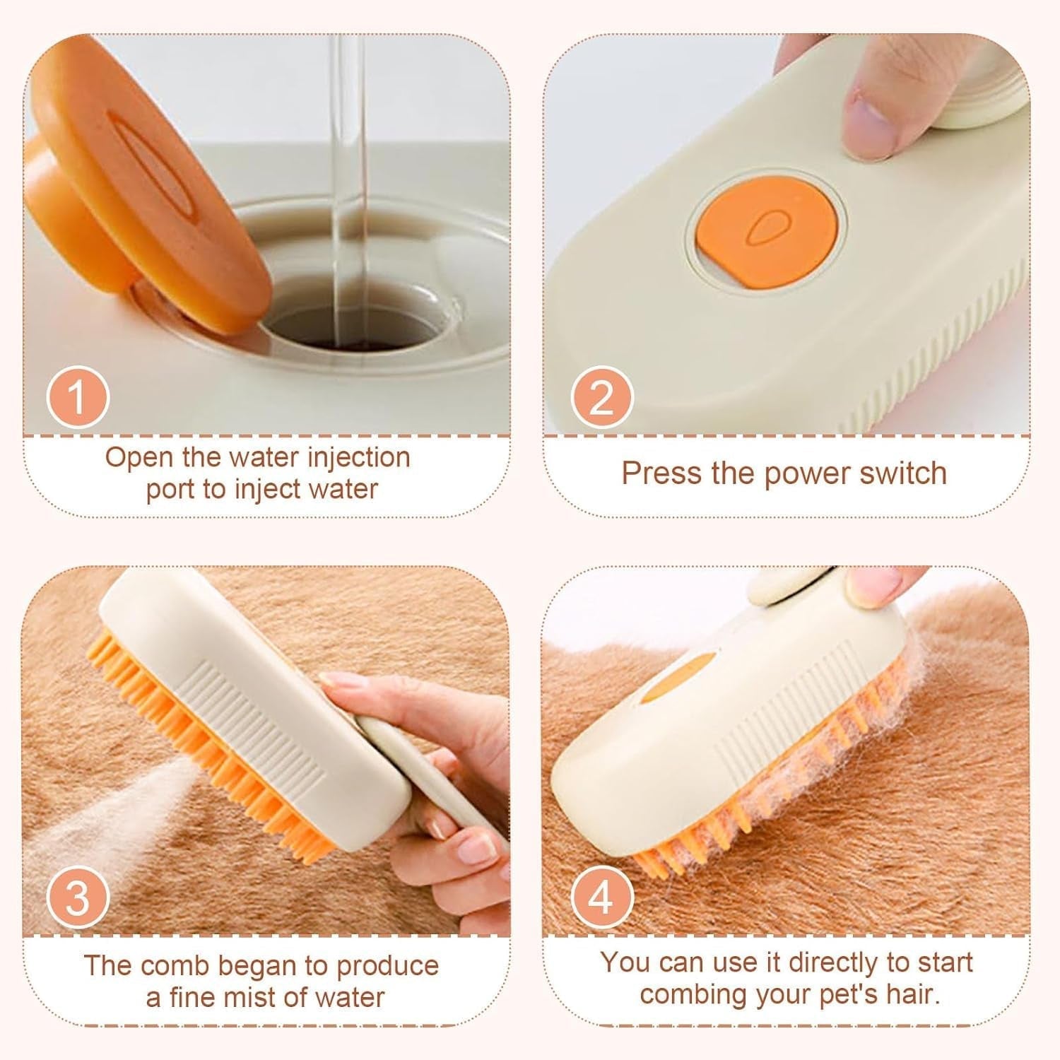 Electric Spray Handle Massage Brush, Hair Removal Brush Steam (1 Pc) Signaturekarts