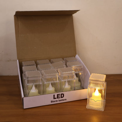 Set of 12 LED Storm Lantern Decorative Lights signaturekarts