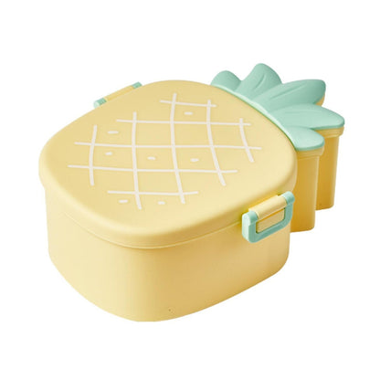 Kids Lunch Box Cute Pineapple Shaped Bento Box with Fork Spoon Snack Container signaturekarts