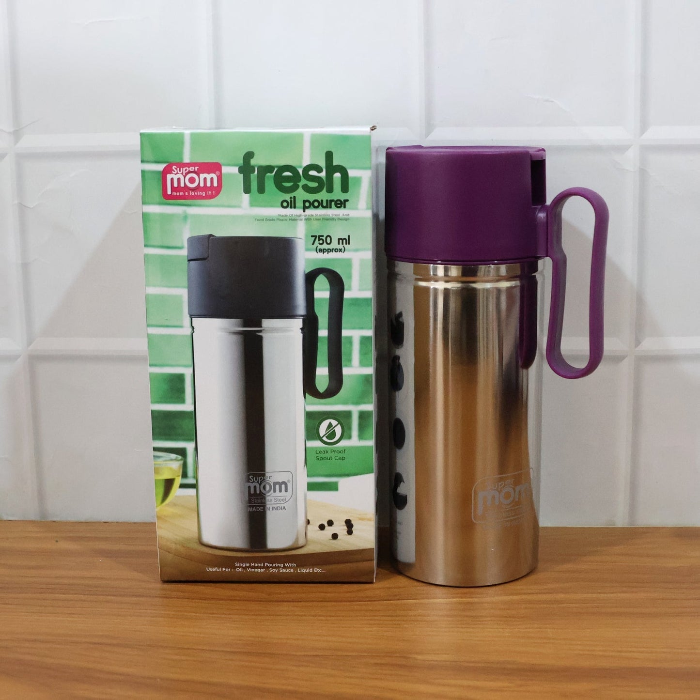 Supermom 750ml Approx. Stainless Steel Oil Pourer (1 Pc) The Morsignaturekarts