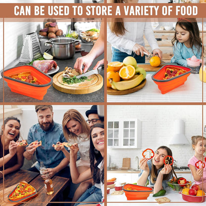 Reusable Expandable Pizza Storage Container with 5 Microwavable Trays Signaturekarts