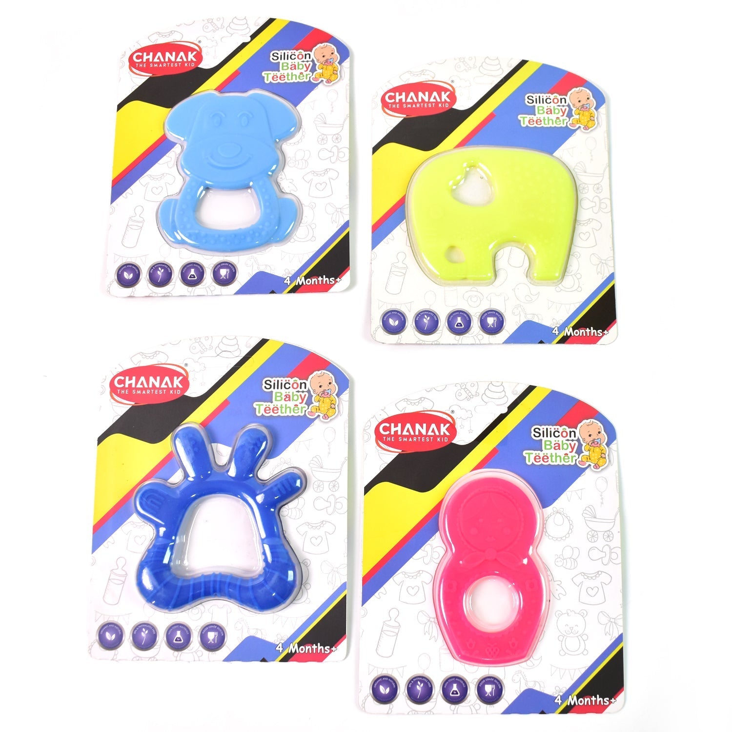 Silicone Baby Teether Pack of 1 (Mix Design & Color) Signaturekarts