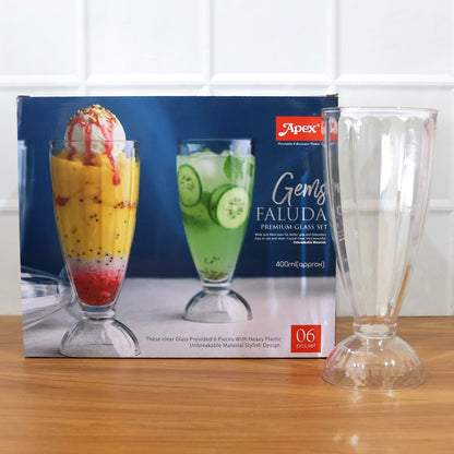 Apex Premium Dessert & Falooda Glasses (Approx 400ML / 6 Pc) The Morsignaturekarts