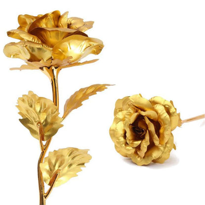 Luxury Decorative Gold Plated Artificial Golden Rose with Premium Box signaturekarts