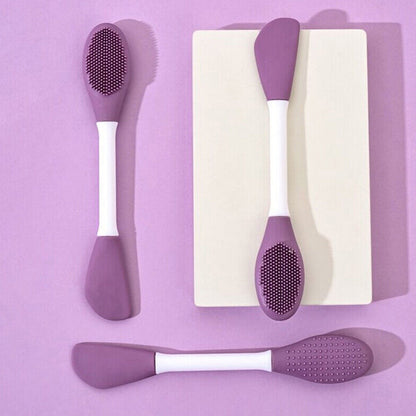 Double-Headed Silicone Mask Brush – Facial Cleansing & Mask Application Tool (1 Pc) signaturekarts