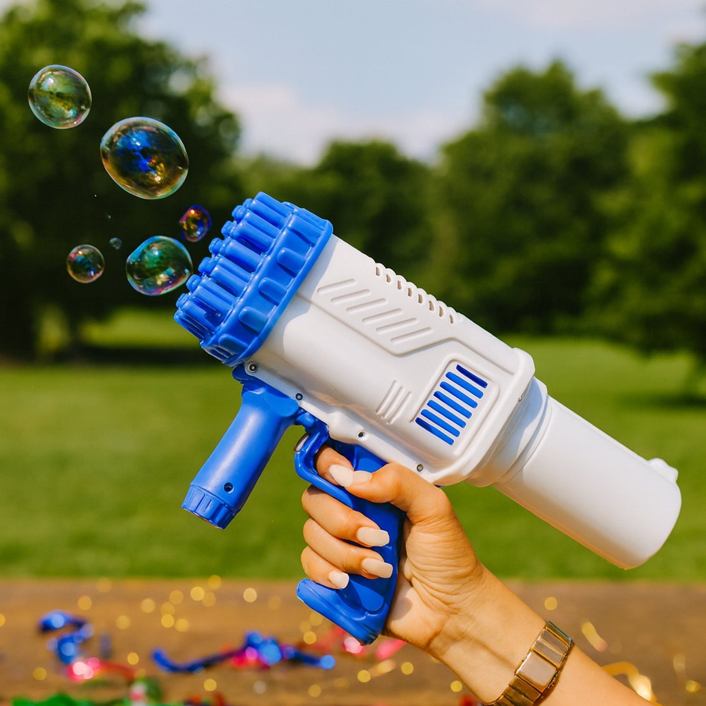 32 Holes Big Powerful Machine Bubble Gun Toys (1 Set) Signaturekarts