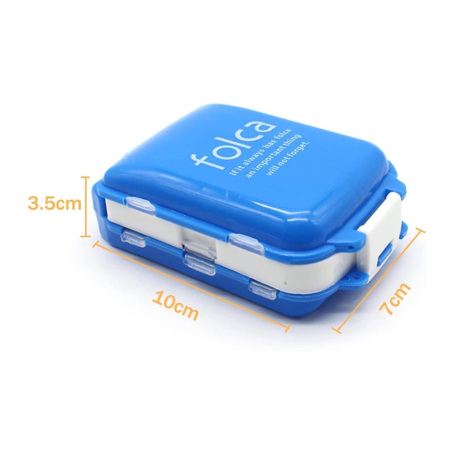 Portable Blue Dual-Sided Pill Organizer Box (1 Pc) signaturekarts