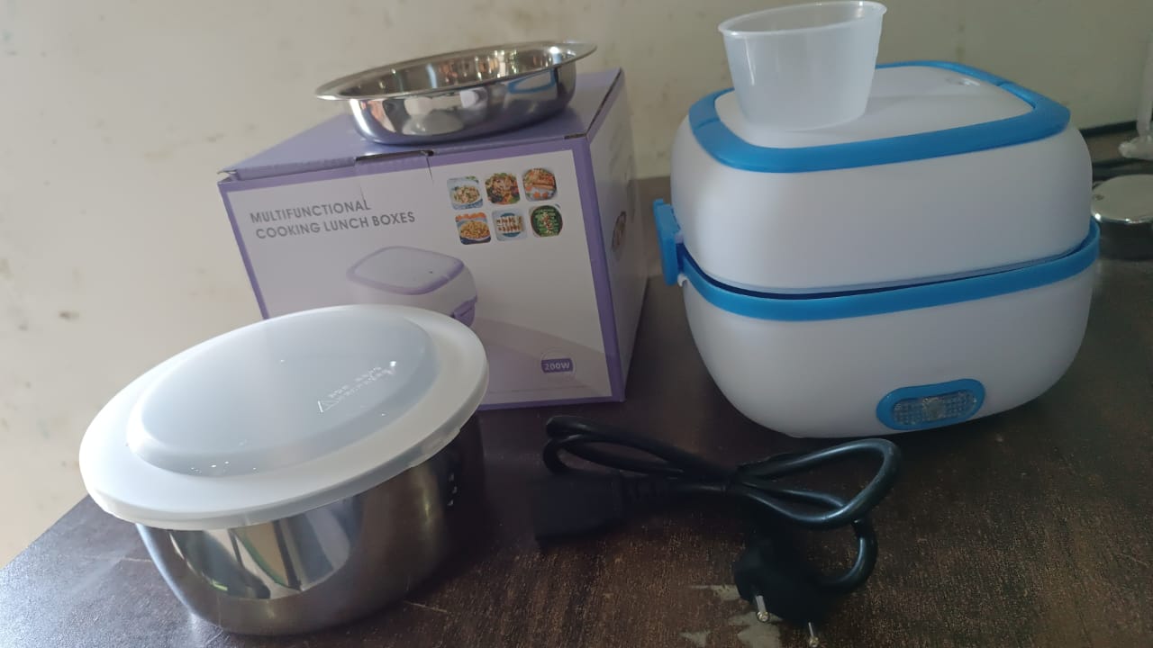 Electric Lunch Box, 3 In 1 Food Heater / Cooker / Steamer with Stainless (1 Set) Signaturekarts
