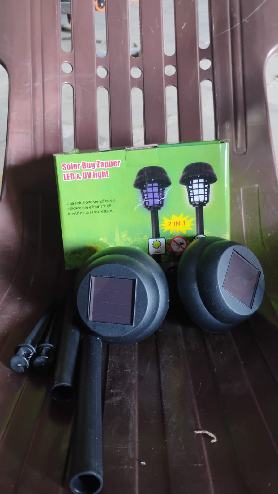 Garden Lighting UV LED Solar Powered LED Mosquito Trap / Bug Zapper  (2 Pc) Signaturekarts