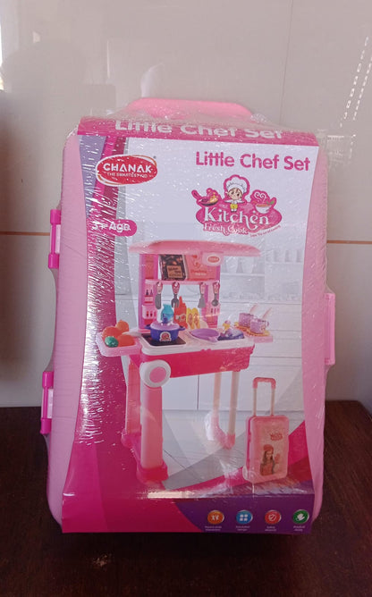 Kitchen Set Kids with Suitcase Role Play Cooking Toy for Girls & Boys (3+) Signaturekarts