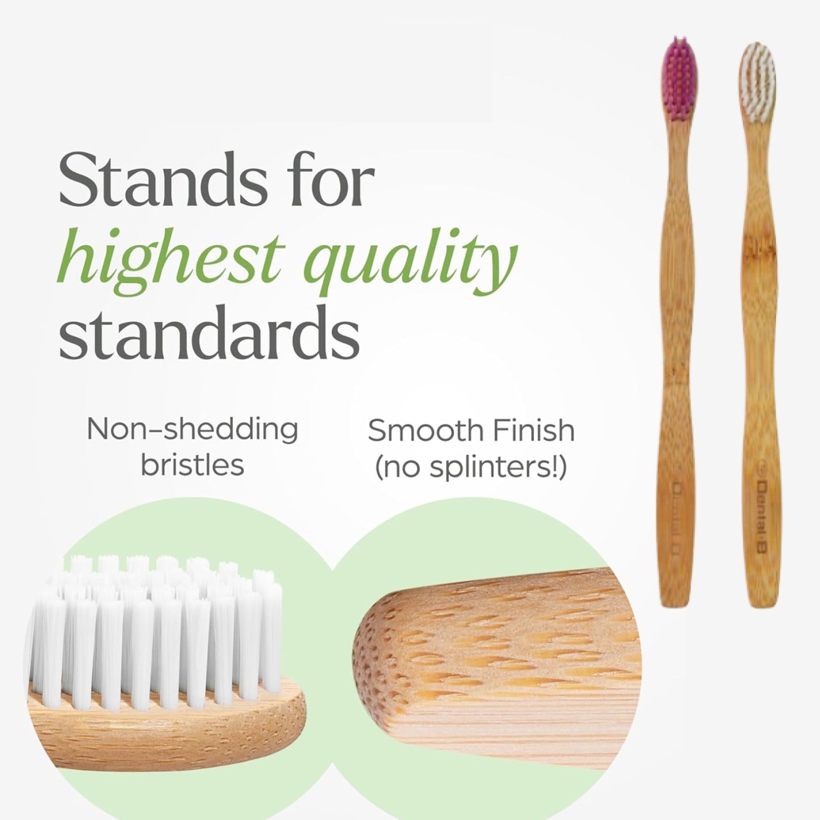 Eco-Friendly Natural Bamboo Toothbrush with Medium Bristles (2 Pc) signaturekarts