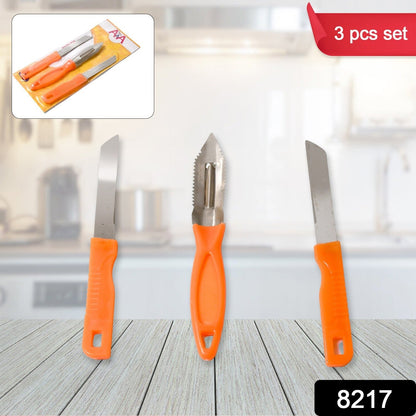 3in1 Multipurpose Stainless Steel Classic Kitchen Knife Set of 3 signaturekarts