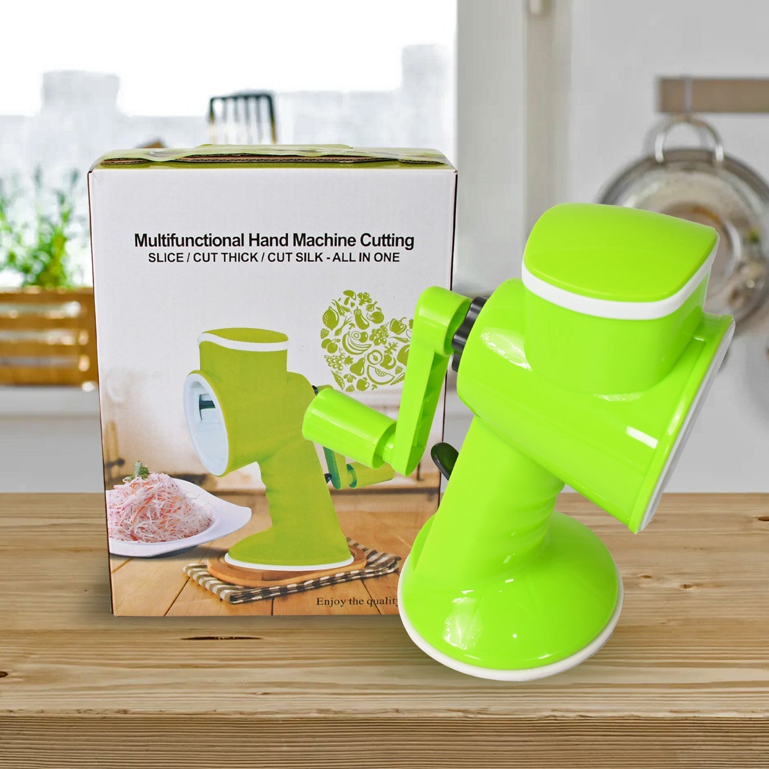 6 in 1 Multi functional Vegetable Cutter & Slicer Hand Machine Cutting, Slice, Cut Thick, Cut Silk All in one –Vegetable Chopper Cutter & Slicing Cutter Barrel - Vegetable Grater with 6 Removable Blades signaturekarts