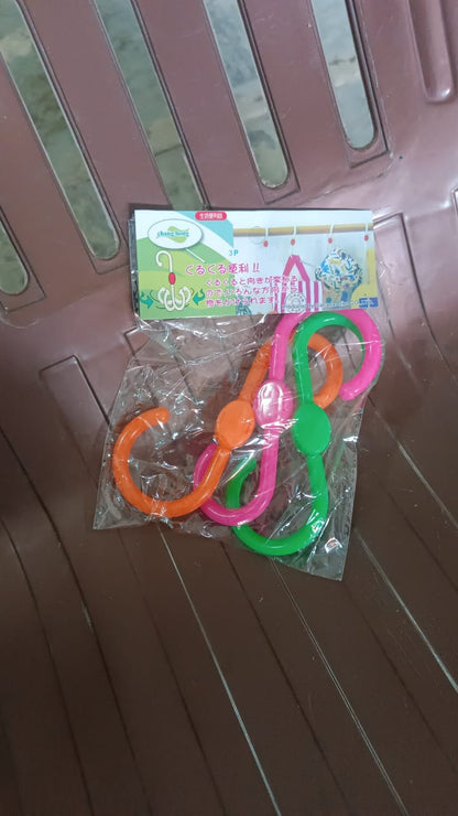 S Shape Plastic Hooks Hanger for Hanging Cloth (3 Pcs Set) Signaturekarts