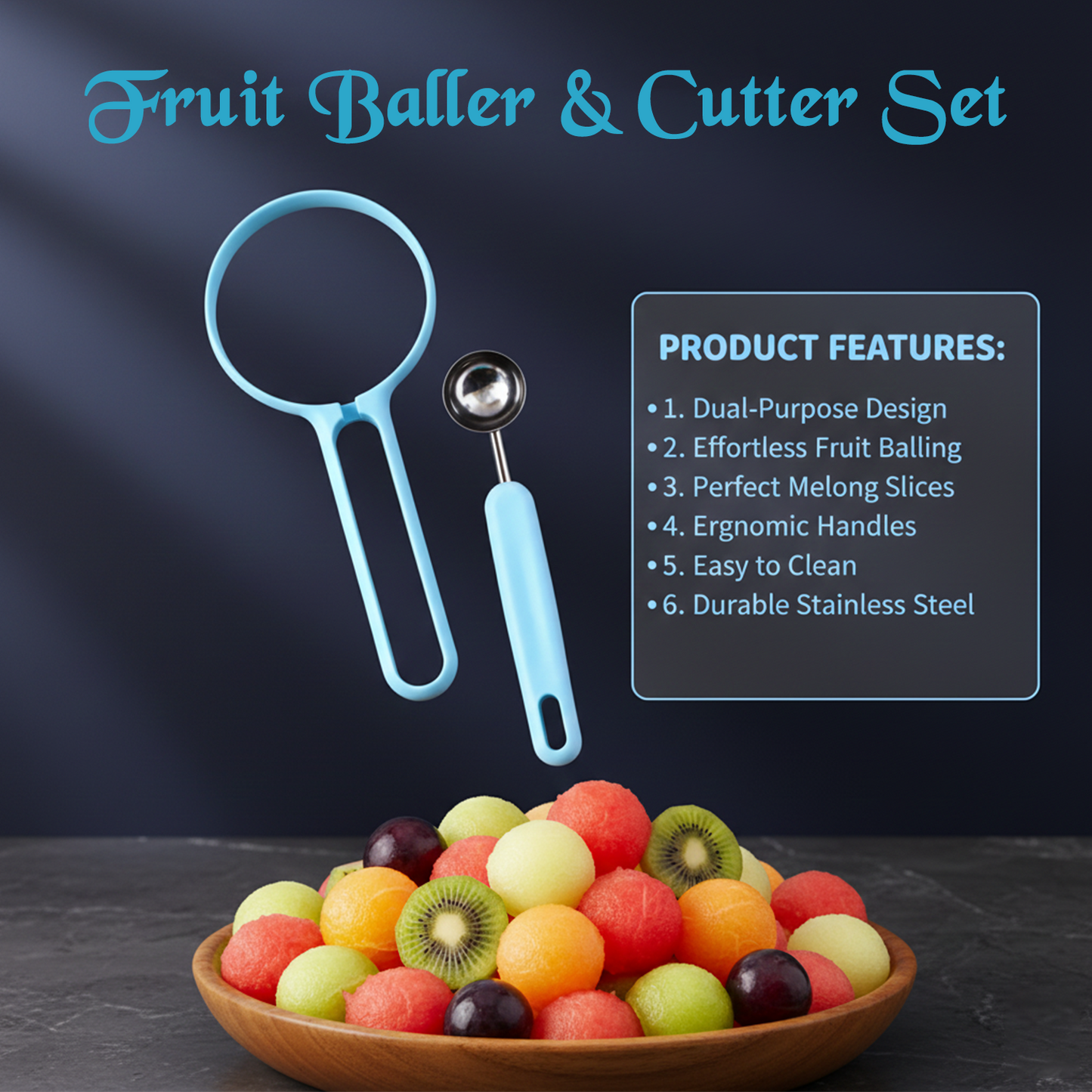 Multi-Function Melon Baller and Fruit Cutter Set The Morsignaturekarts
