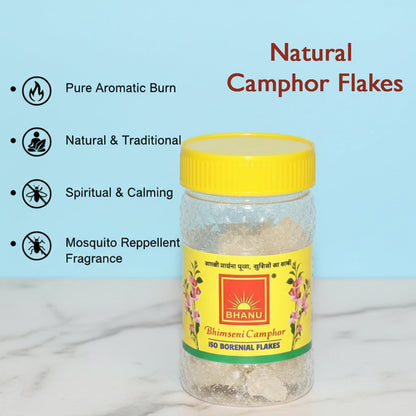 Premium Bhimseni Camphor ISO Borneol Flakes (20gm / 1 Pc) The Morsignaturekarts