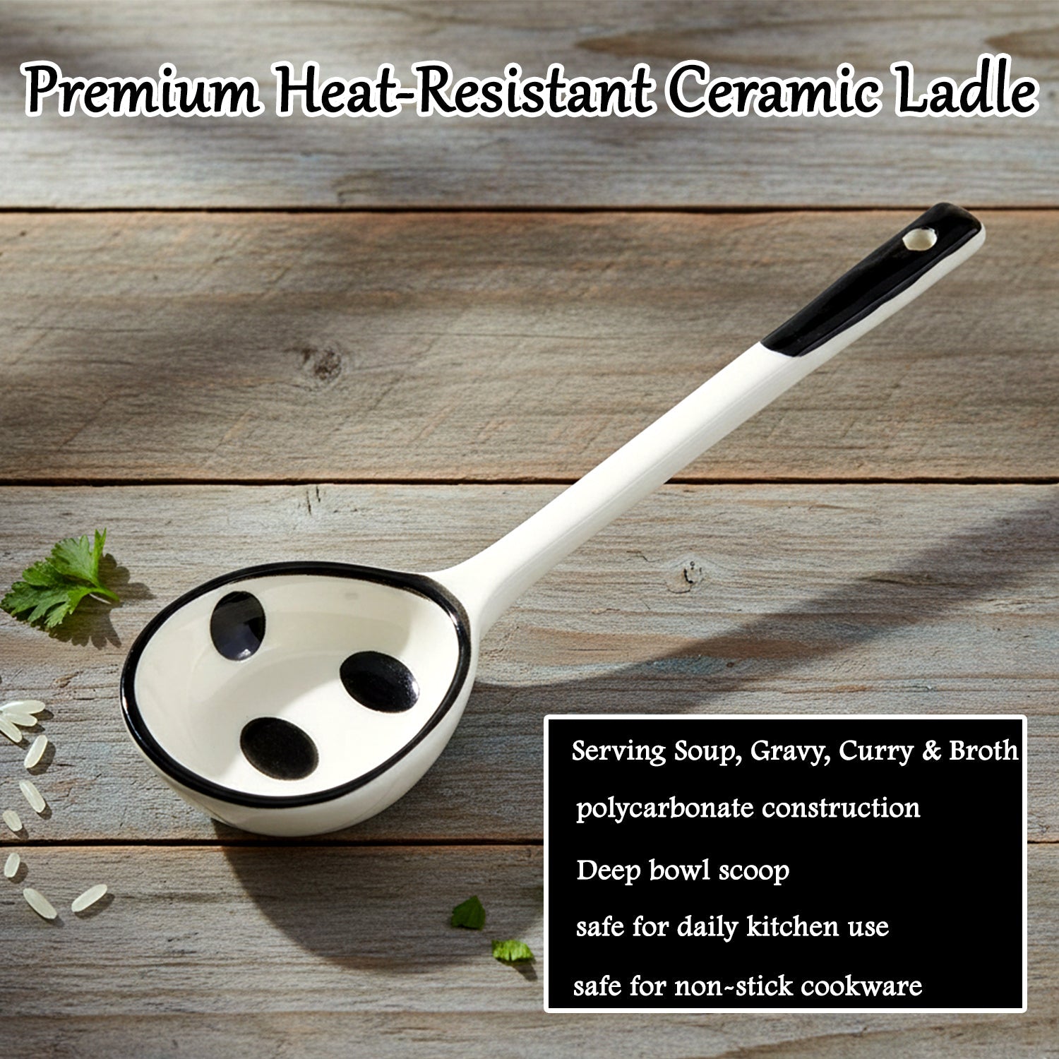 Premium 17 cm Heat-Resistant Ceramic Soup Ladle The Morsignaturekarts