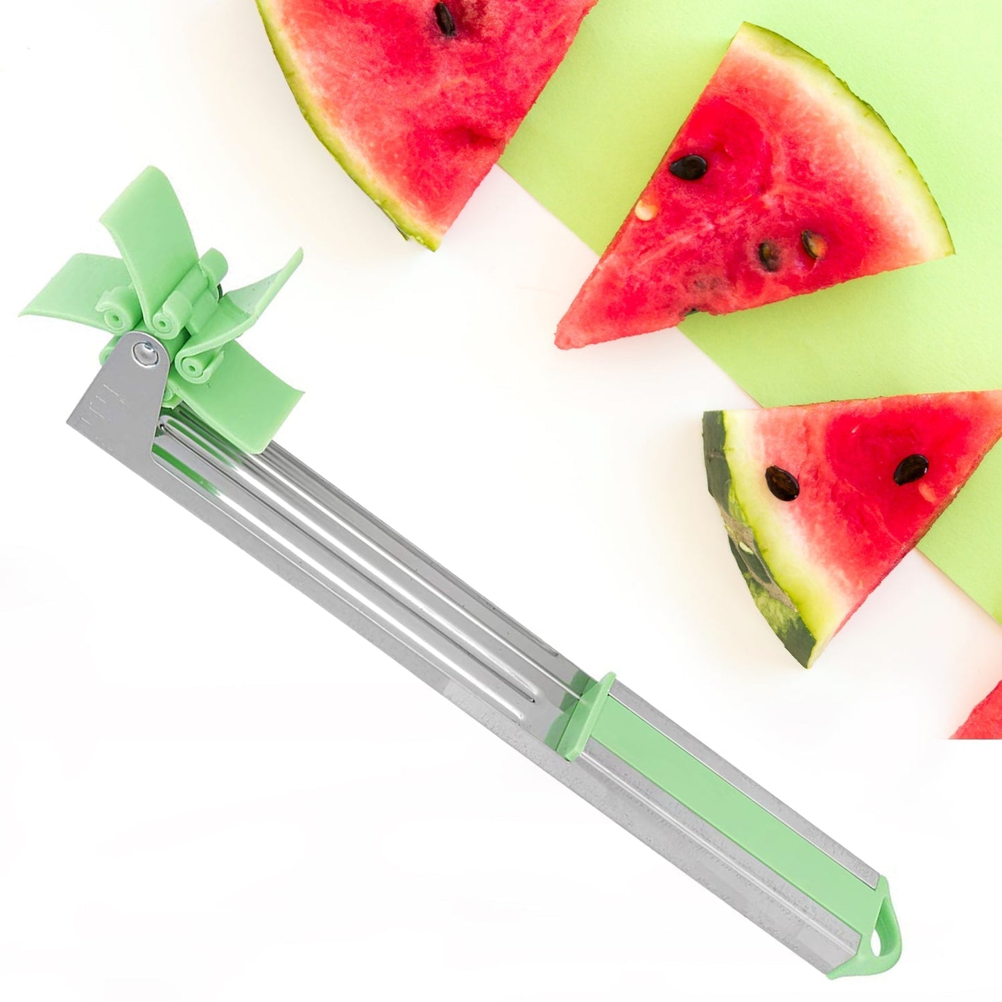 Stainless Steel Washable Watermelon Cutter – Windmill Slicer & Peeler signaturekarts