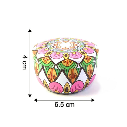 Premium Decorative Mandala Printed Metal Candle Container (4 Pc) The Morsignaturekarts