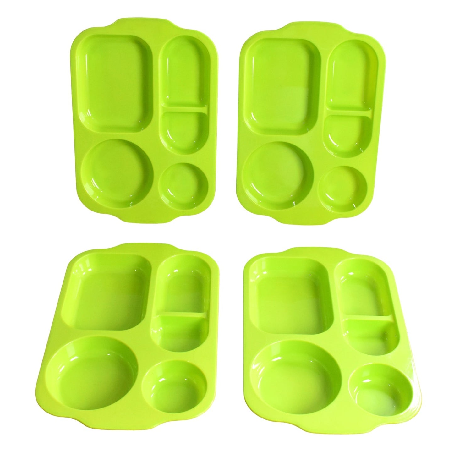 Unbreakable Plastic Food Plates / Biodegradable 5 Compartment Square Plate for Food Your Brand
