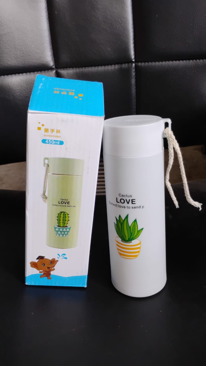 Outdoor sport Glass water bottle leakproof (450 ML) Signaturekarts