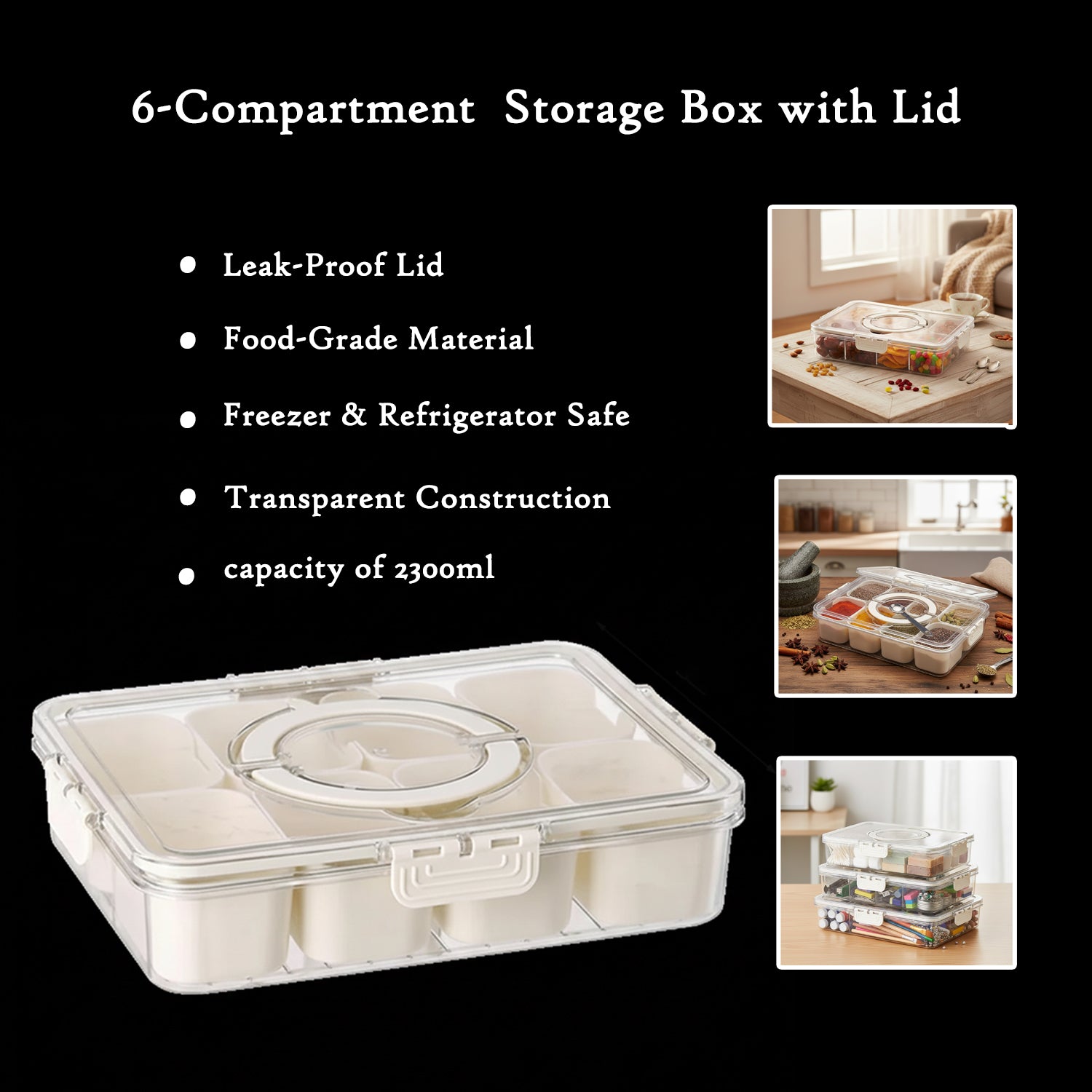 6-Compartment Fridge Storage Box with Lid The Morsignaturekarts