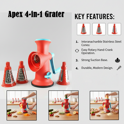 Apex 4 in 1 Signature Rotary Grater with Interchangeable Blades The Morsignaturekarts