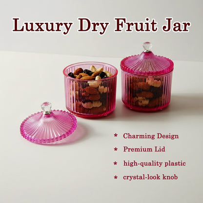 Plastic Luxury Transparent Dry Fruit Storage Jars  (2 Pc) The Morsignaturekarts