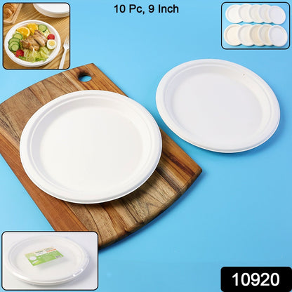 Freshee 9 Inch Compostable Bagasse Plate (10 Pc) signaturekarts