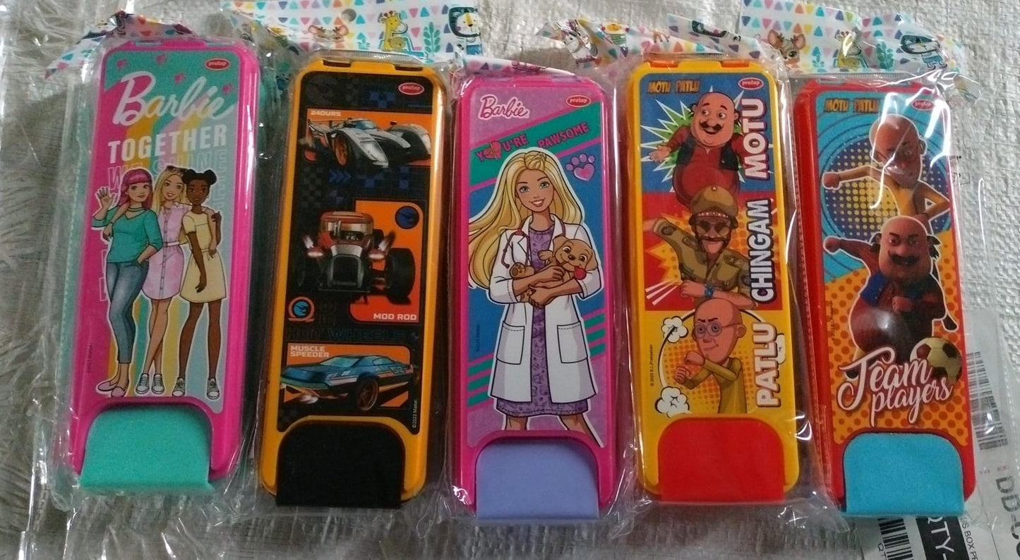 Stylish Cartoon Printed Hard Top Pencil Box for Kids (1 Pc / Mix Design) signaturekarts