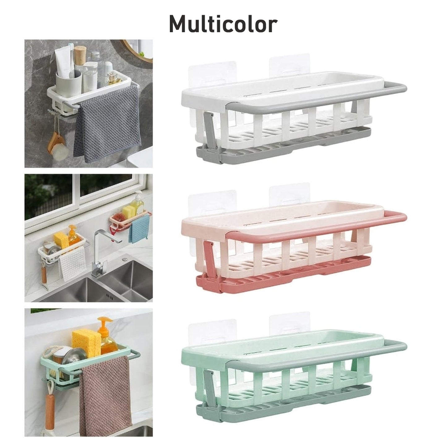 Hanging Drain Rack & Sponge Holder Basket for Kitchen Sink Storage signaturekarts