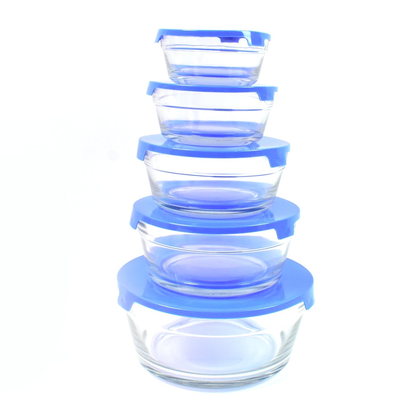 Modern Glass Bowl Set Mixing / Storage Bowls with Lids (5 Pcs Set) Signaturekarts