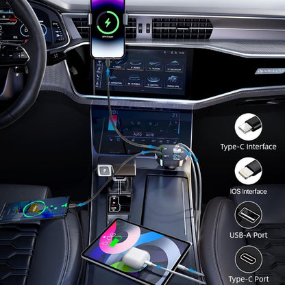 120 W Super Fast Car Charger 4-in-1 with Dual Built-In Cables, Dual USB Ports, The Morsignaturekarts