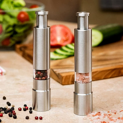 Stainless Steel Thumb Presser Salt and Pepper Grinder (1 Pc) Signaturekarts