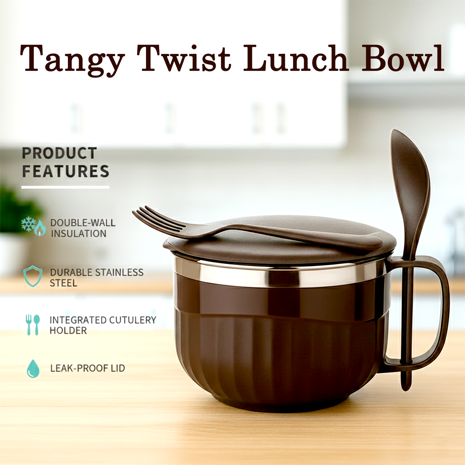 Home Chef Tangy Twist Insulated Lunch Bowl (Approx 650ML & 1 Pc) Signature kart