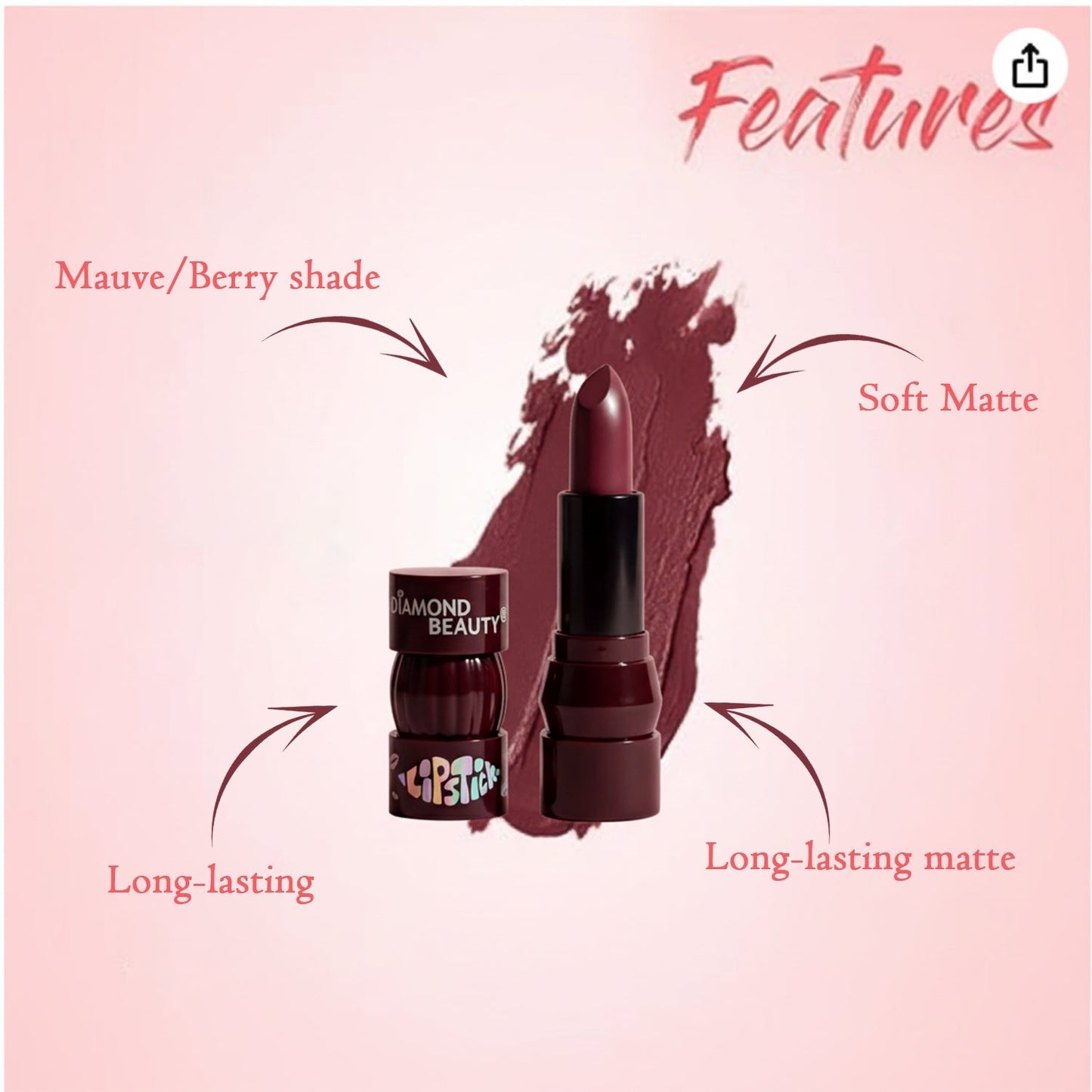 Premium Diamond Beauty Matte Lipstick (Mix Color / 1 Pc) The Morsignaturekarts