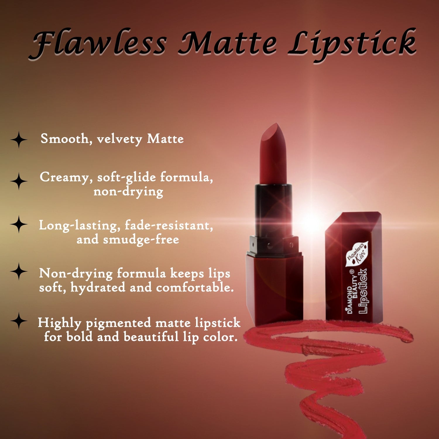 Diamond Beauty Flawless Kiss Matte Lipstick (1 Pc) The Morsignaturekarts