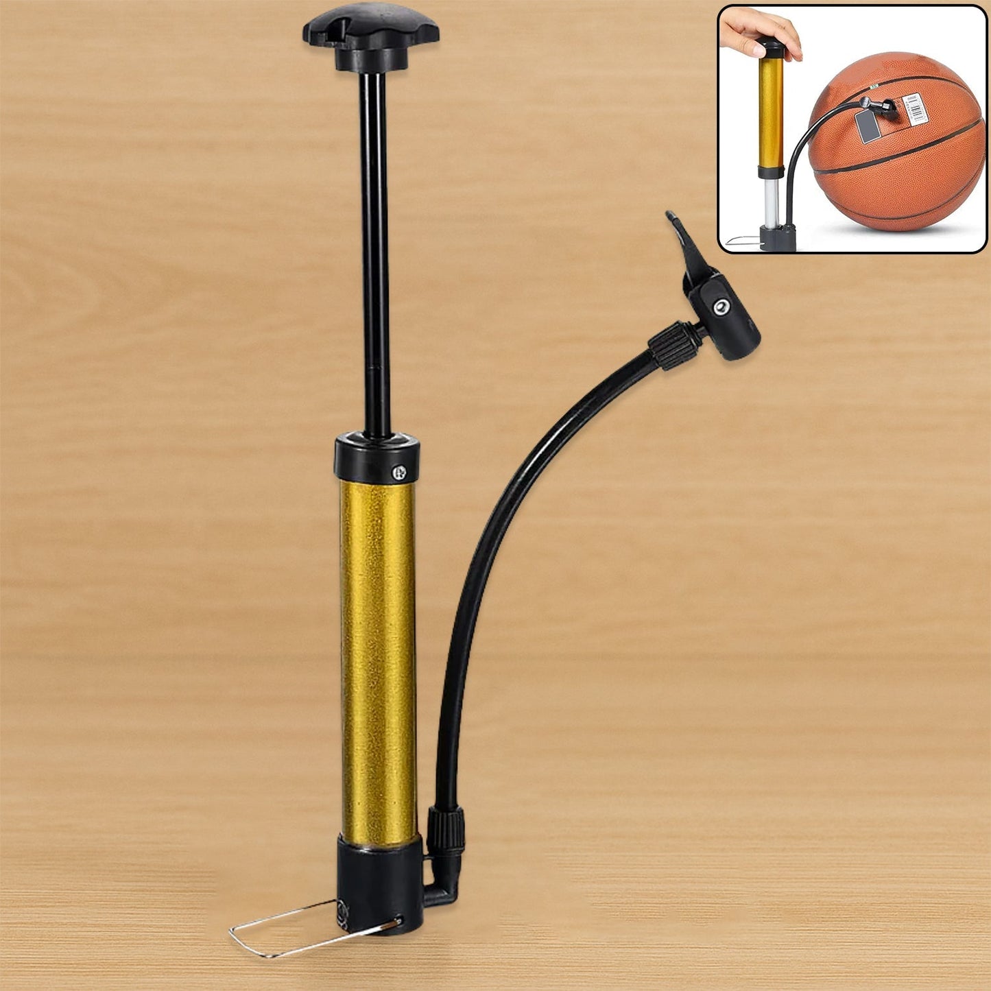 Mini Hand Air Pump – Portable Metal High-Pressure Inflator for Sports (1 Pc) signaturekarts