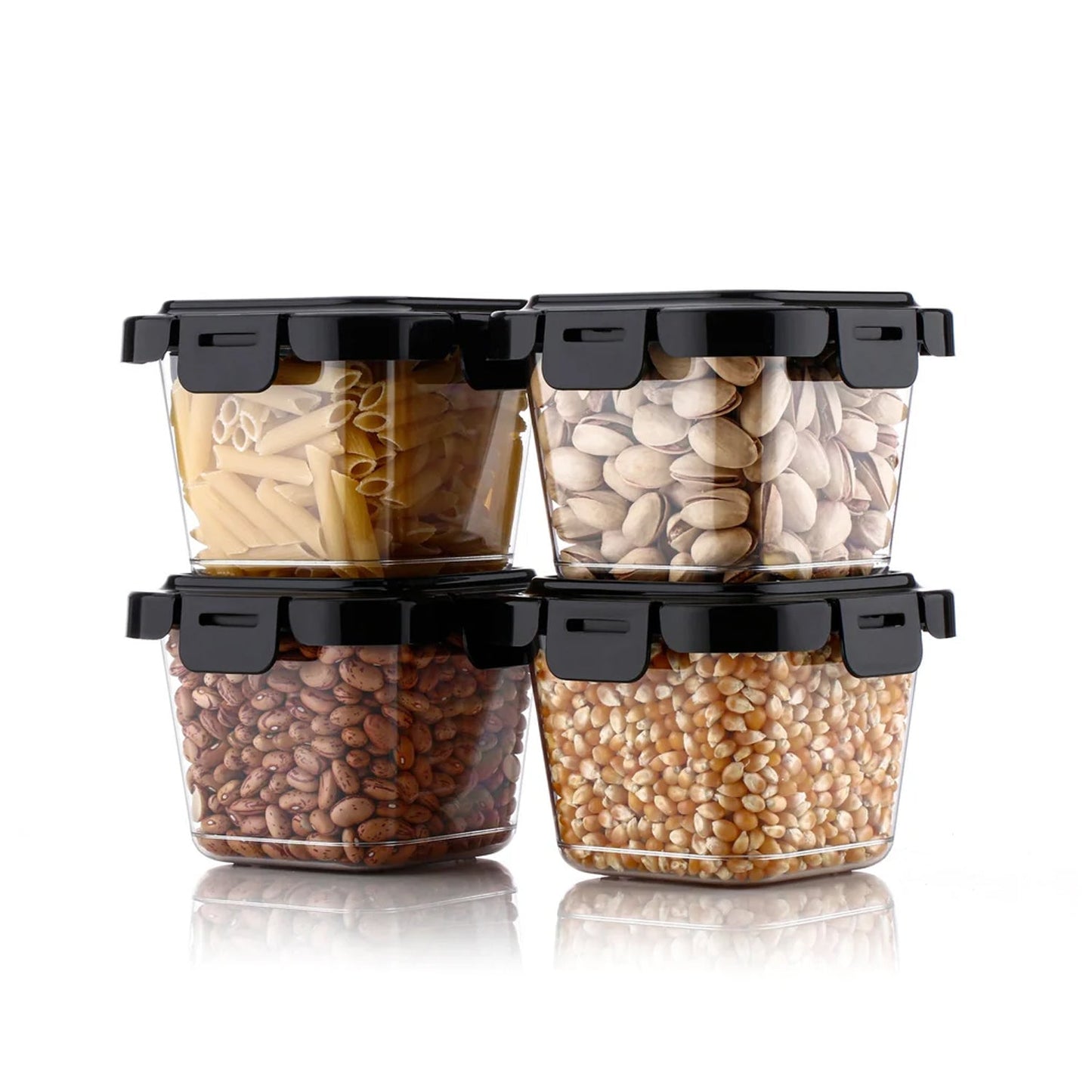 Plastic Food Storage Containers with Lid (4 Pcs Set / 500 ML) Signaturekarts