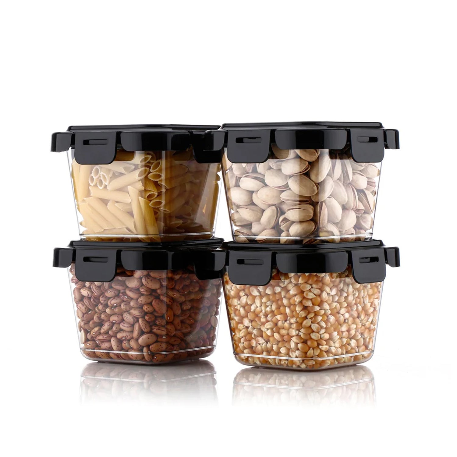 Plastic Food Storage Containers with Lid (4 Pcs Set / 500 ML) Signaturekarts