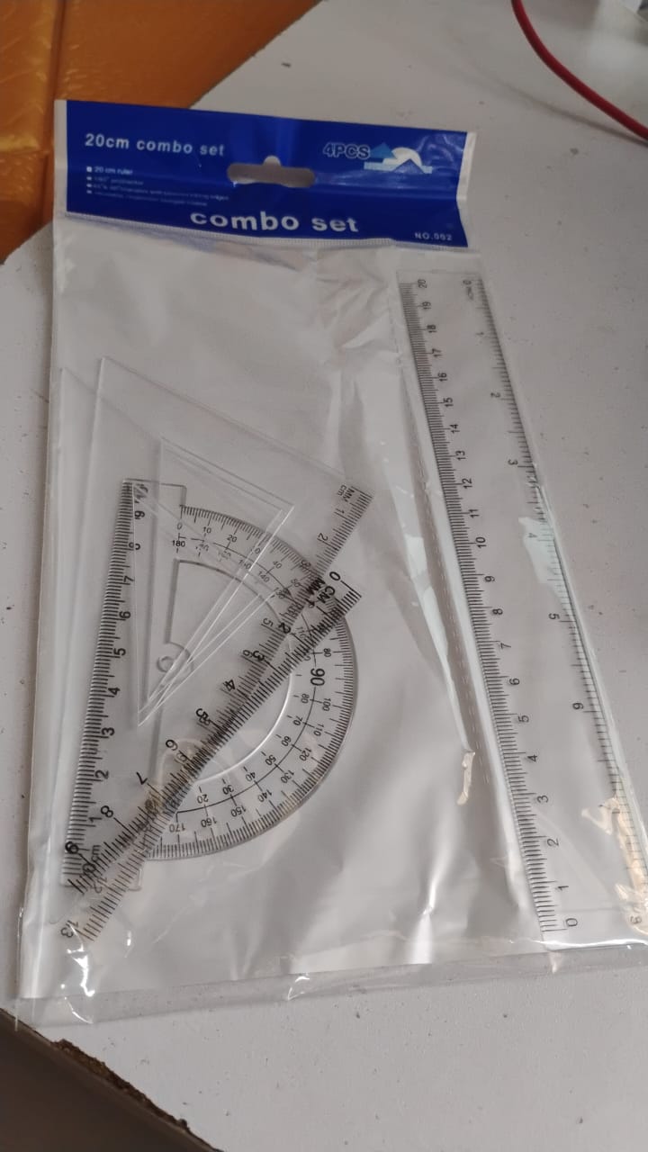 Plastic Geometry Set, Triangle Ruler Protractor Straight Ruler (4 Pcs Set) Signature kart