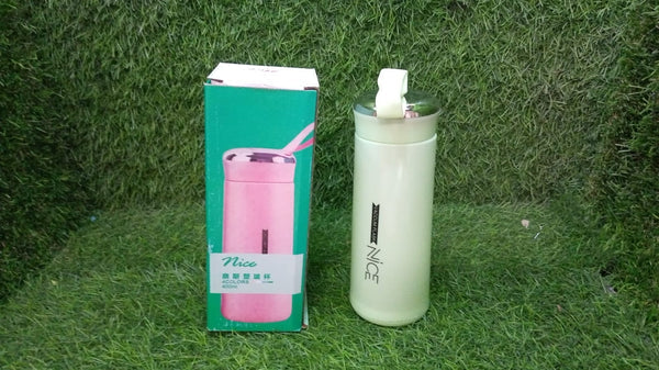 Water bottle 400ml leak proof, glass water bottle (1 pc / Light Green Color) signaturekarts