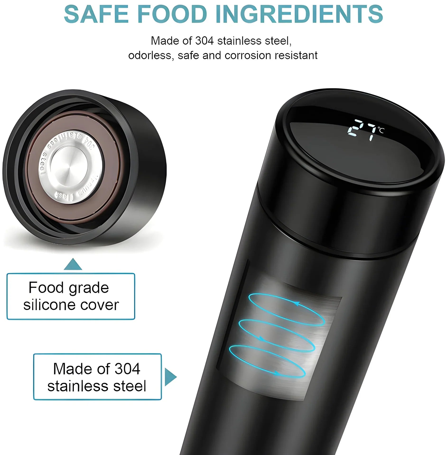 0726 Vacuum Insulated Water Bottle with LED Temperature Display (1 Pc / Multicolor) Signature Kart