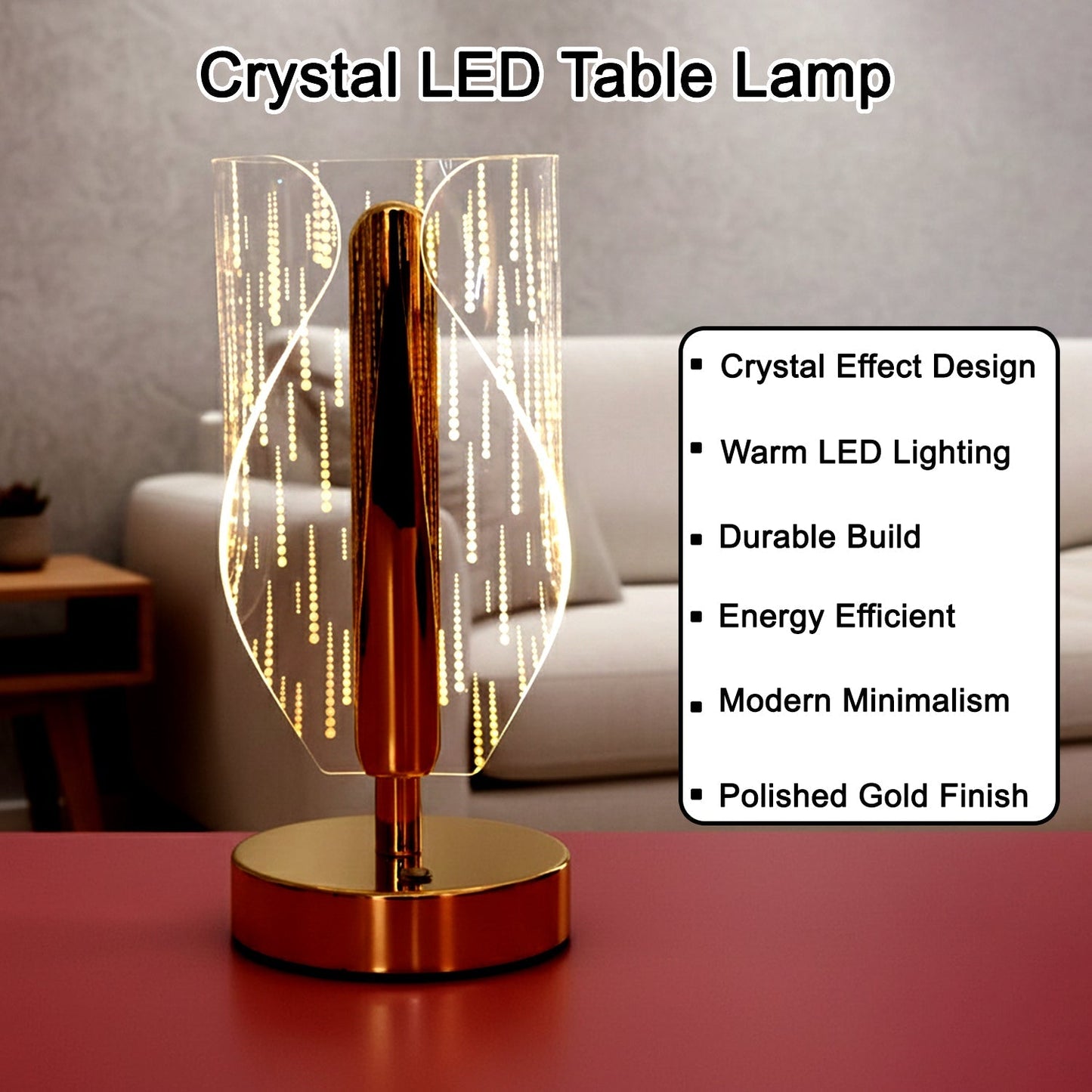 Modern Crystal LED Table Lamp (1 Pc) signaturekarts