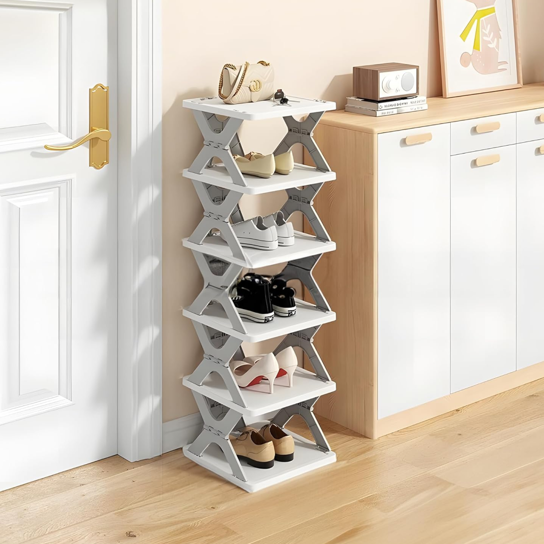 Foldable Shoe Rack (1 Pc, 6 Layers): Space-Saving, Entryway Storage signaturekarts