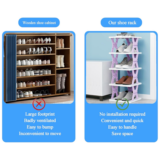 Foldable Shoe Rack (1 Pc, 8 Layers): Space-Saving, Entryway Storage signaturekarts