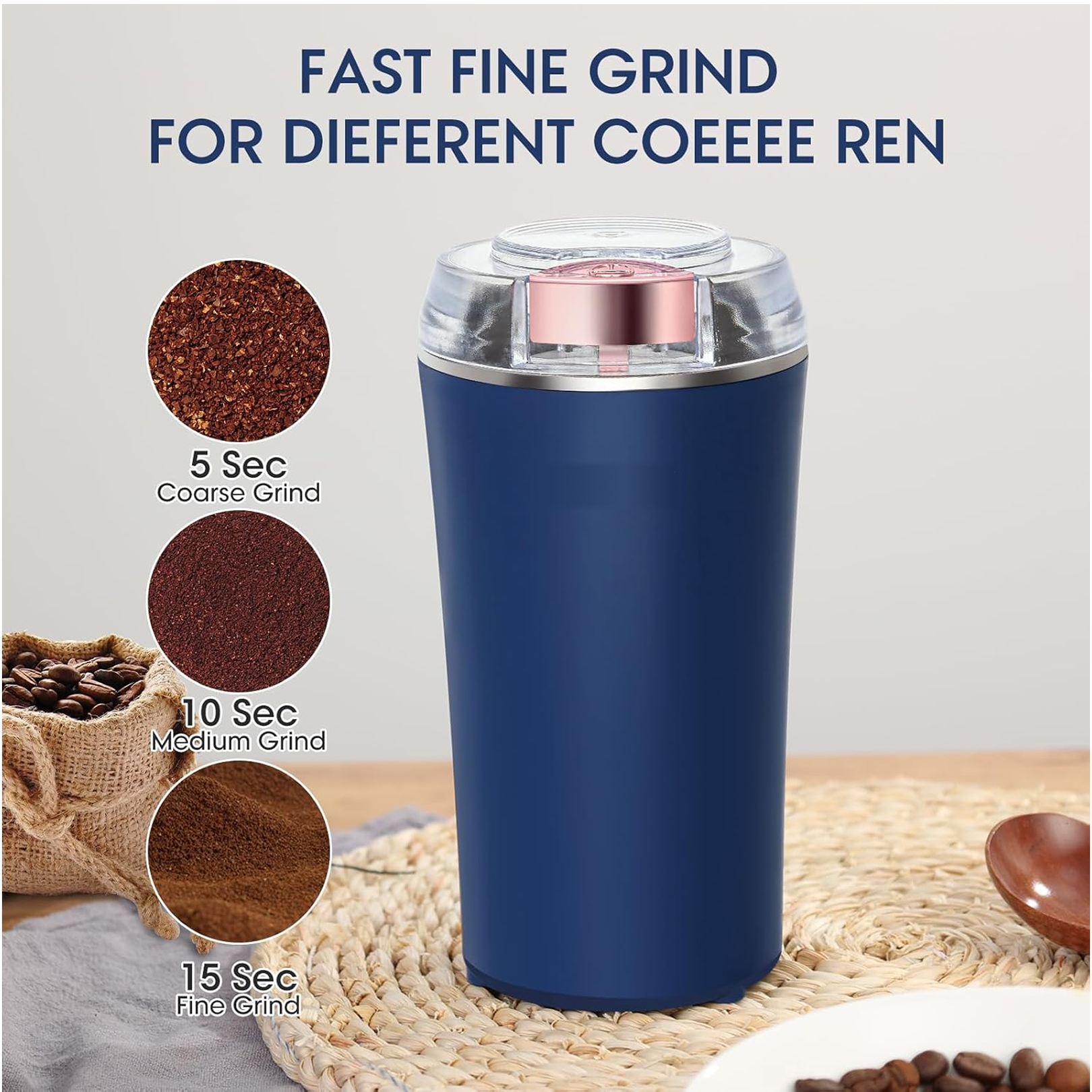 Portable 4-Blade Mini Grinder & Blender for Home & Office signaturekarts