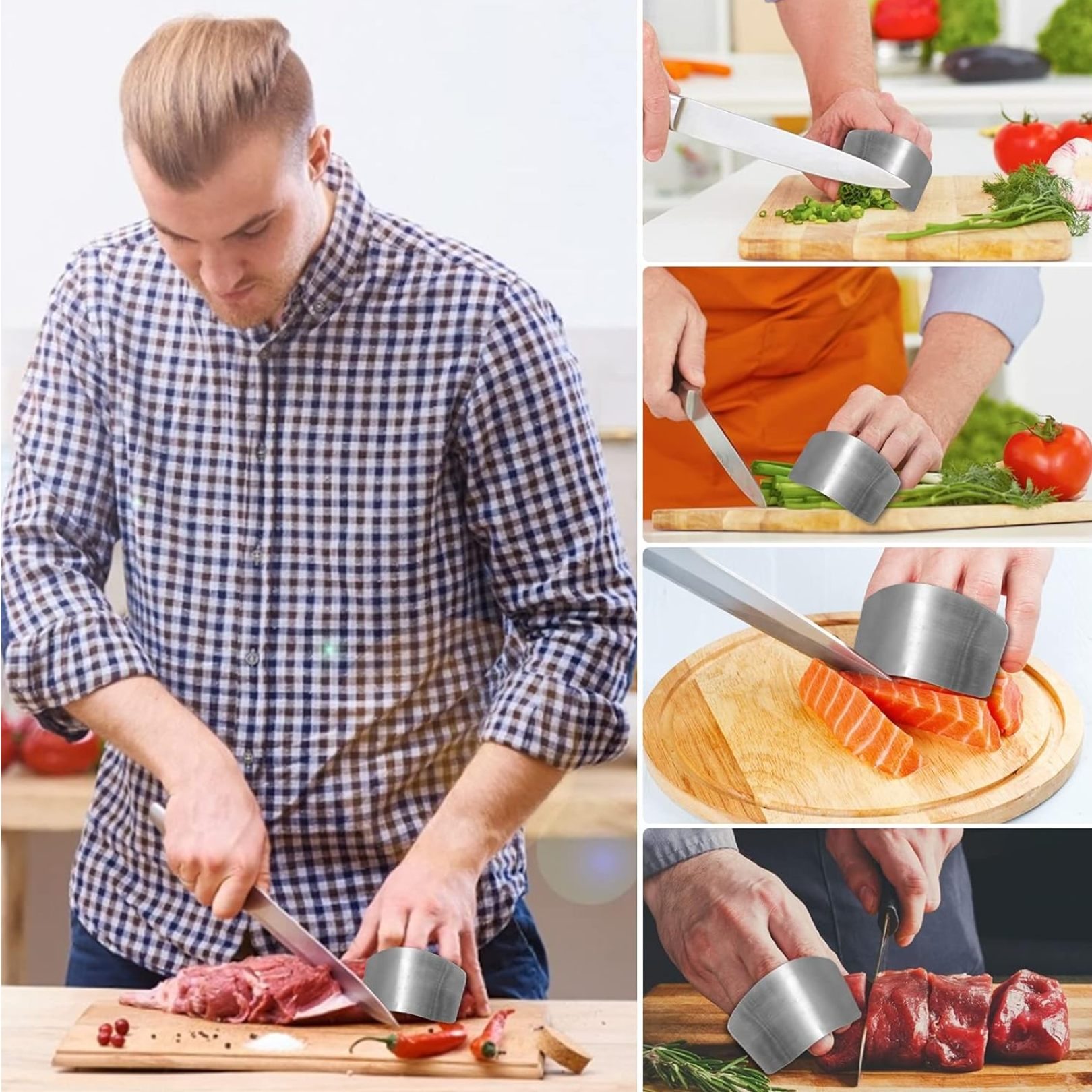 Stainless Steel Finger Guard Cutting Protector Signature Kart