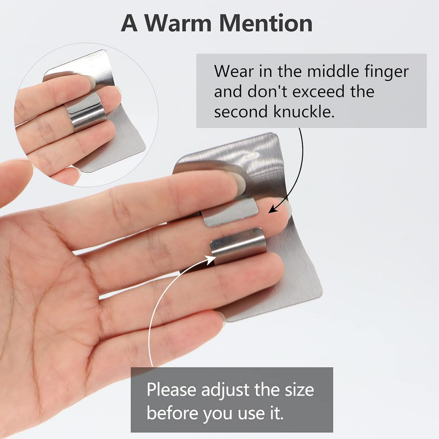 Stainless Steel Finger Guard Cutting Protector Signature Kart