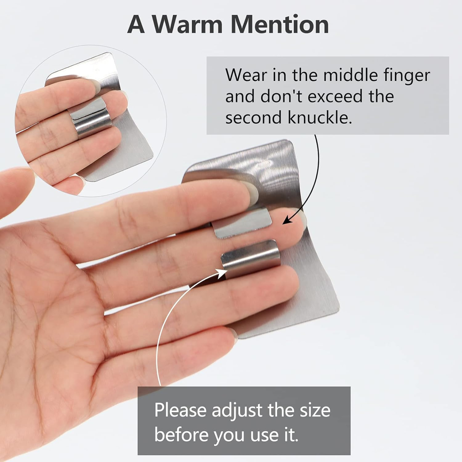 Stainless Steel Finger Guard Cutting Protector Signature Kart